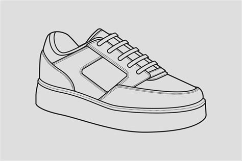 Sneaker Outline Drawing Vector