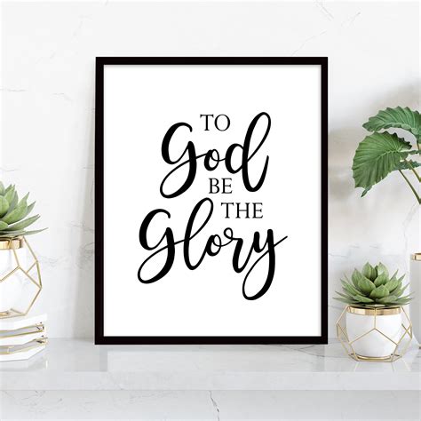 To God Be The Glory Wall Printable Hymn Word Art Instant Etsy