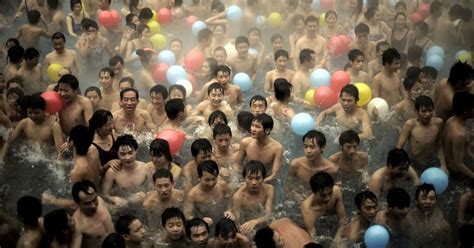 World Record Bathing Attempt At A Chongqing Hot Spring