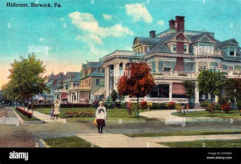 Hillcrest, Berwick, Pennsylvania - Vintage postcard, circa 1920 Stock ...