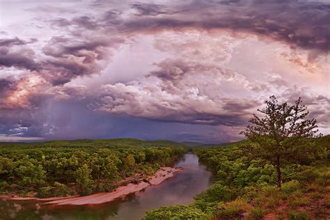 Storm pass over the Current River Photograph by Robert Charity