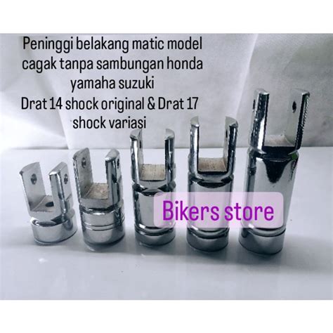 Jual PENINGGI SHOCK SOK BELAKANG MATIC MODEL CAGAK TANPA SAMBUNGAN