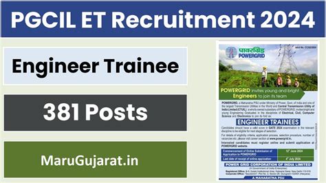 PGCIL Engineer Trainee ET Recruitment 2024 MaruGujarat In Official