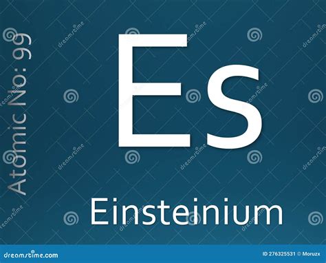 Einsteinium Chemical Element Symbol on Blue Gradient Background Stock Illustration ...