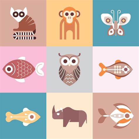 Premium Vector | Vector a set of cute cartoon animals