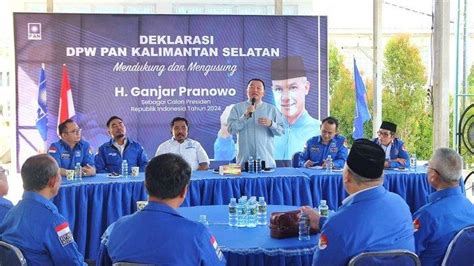 Jelang Pilpres 2024 DPW PAN Kalsel Deklarasikan Usung Ganjar Jadi