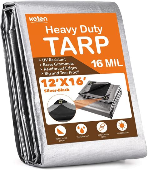 Amazon Keten Tarps Heavy Duty Waterproof 12 X 16 Extra Thick 16