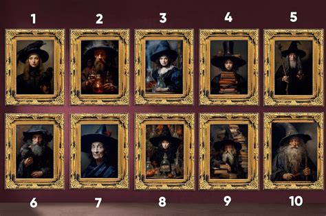 Wizards And Witches Portraits Set Of Wall Art Gallery Magic Wizard