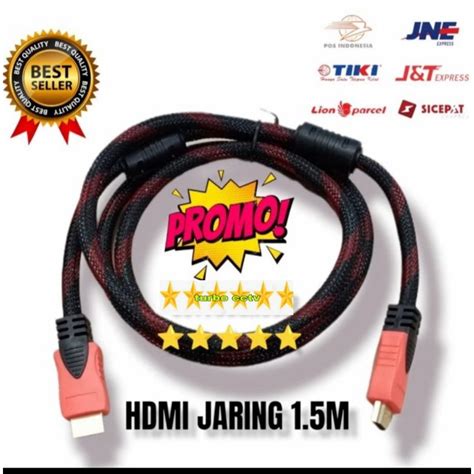 Jual KABEL HDMI 1 5M SERAT JARING HDMI TO HDMI 1 5 M 1080P V1 4 3D HQ