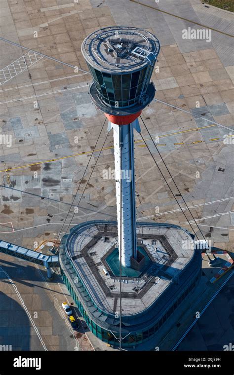 Aerial view of the Control Tower at London Heathrow Airport Stock Photo ...