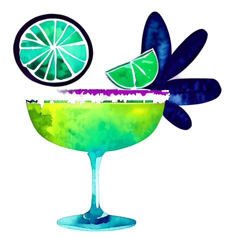 Margarita Cocktail Watercolor Graphic · Creative Fabrica