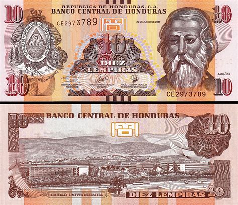 Honduras 10 Lempiras 2019 UNC 5 Pcs LOT Consecutive P 99 Fortumor