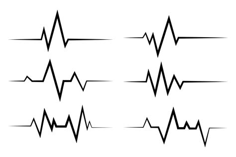 Colección De Seis Líneas De Latidos Del Corazón De Ecg 18881926 Vector En Vecteezy