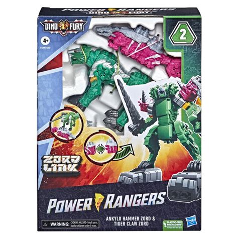 Power Rangers Dino Fury Ankylo Hammer and Tiger Claw Zord Toys For Kids ...