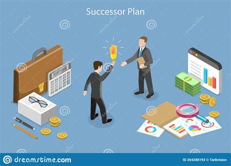 D Isometric Flat Vector Conceptual Illustration Of Business Successor