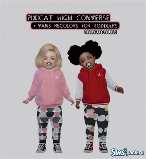 Скачать детские кеды Converse Vans от Dreamteamsims для Симс 4