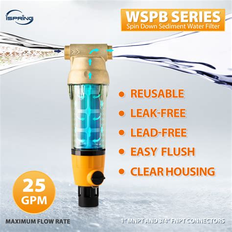 Ispring Wsp B Large Reusable Whole Spin Down Sediment Water Filter