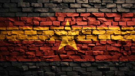 Textura Grunge Angustiada Bandeira De Angola Numa Parede De Tijolos