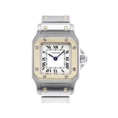 Montre D Occasion Cartier Santos Mixte Or Jaune Bracelet Acier Or