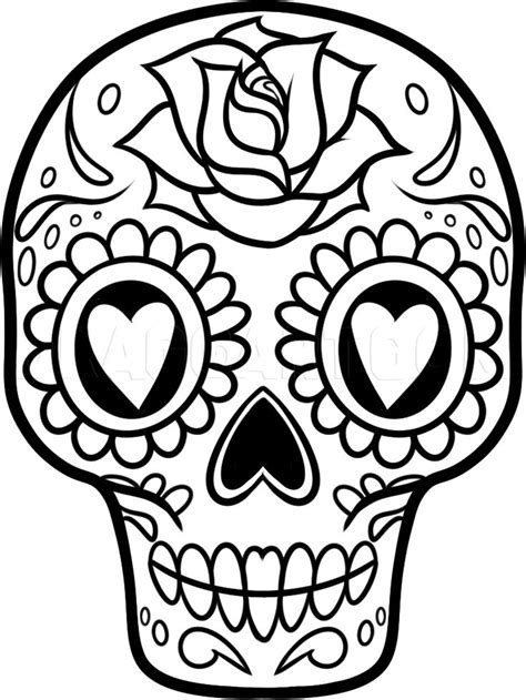 How To Draw A Sugar Skull Easy By Dawn Easy Skull