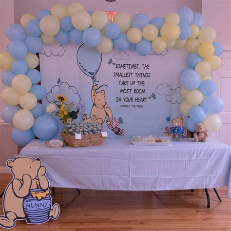 Classic Pooh Pastel Blue And Yellow Baby Shower Balloon Arch Kit