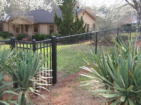 Residential Chain Link Chain Link Fences Mcdonough Ga Fence Co Black Chai Modern