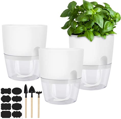 BOFUNX 3pcs Vasi Per Piante Autoirrigante Vaso Di Fiori Aromatiche Vaso