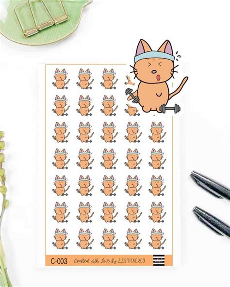 cat planner stickers  cat lovers  floppycats