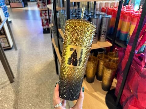 Black And Gold Faceted Walt Disney World Starbucks Tumbler Now