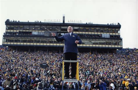 Patrick Stewart Conducts The Michigan Marching Band At Halftime In Michigan Stadium As Part Of A