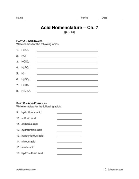 Naming Ions And Chemical Compounds Worksheet 1 Answer Key