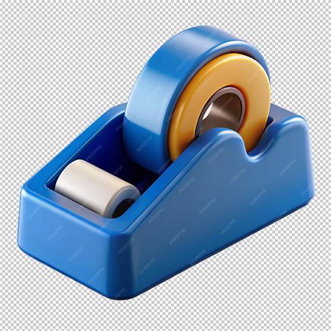 Blue scotch tape dispenser isolated on white background with clipping ...