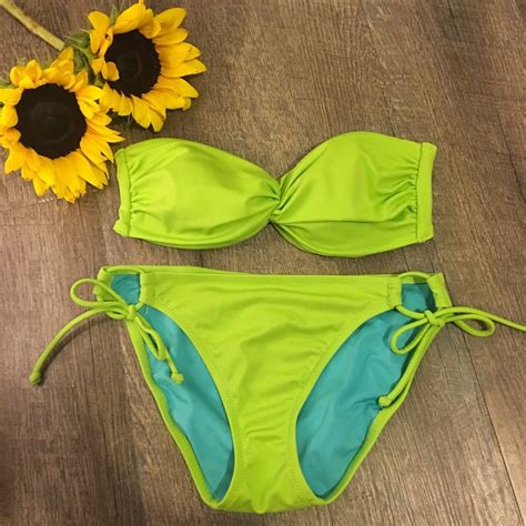 Victorias Secret Strapless Swim Bikini Set Gem