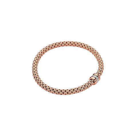 Bracciale Fope Flex It Collezione Solo In Oro Rosa E Oro Bianco Con