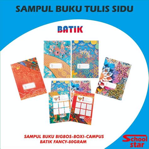 Jual ISI 20 LEMBAR Sampul Buku Kertas Boxi BATIK NEW 2024 SAMPUL Big