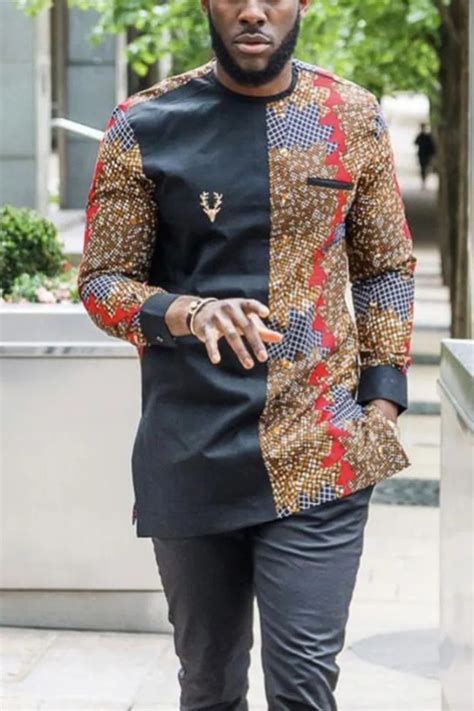 Coco Ankara Print Men Long Sleeve Shirt Kipfashion