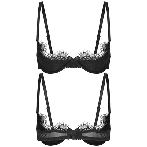 Women Lace Half Cup Bra Underwired Bra Sexy Open Nipple Bra Sleepwear Lingerie EBay