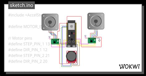 AccelStepper 2Stepper Joystick Wokwi ESP32 STM32 Arduino Simulator