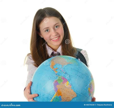 Menina Globo Isolado No Fundo Branco Foto De Stock Imagem De