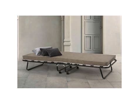 Lit pliant 80x180 à roulettes avec matelas et sommier à lattes ares