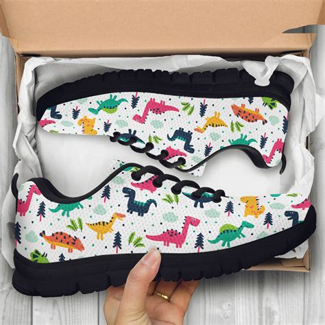 Dinosaur Shoes Dinosaur Printed Sneakers Dinosaur Running Etsy