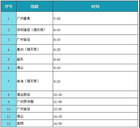 连南汽车客运站时刻表 本地宝