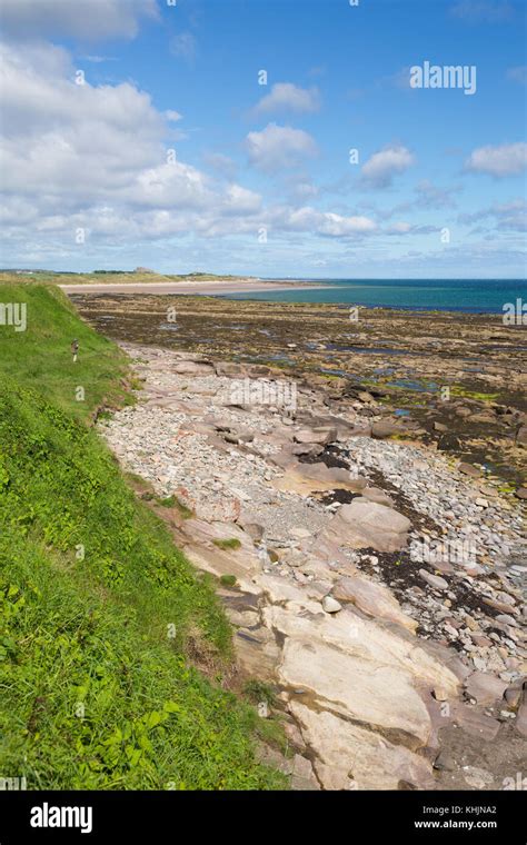 Seahouses Beach Northumberland Coast North East England Uk With View To