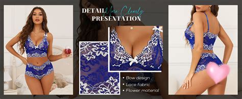 Amazon Lilosy Petite Sexy Lace Pajamas Lingerie Set High Waist Sheer Sleepwear Bow Ties