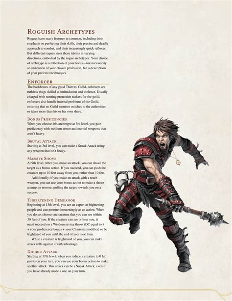 Dnd 5e Homebrew — Enforcer Rogue By The Middlefinger Of Vecna