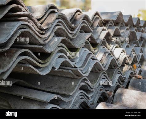 Stacked Sheets Of Slate Corrugated Asbestos Cement Sheets Health