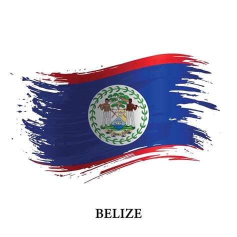 Grunge Flag Of Belize Brush Stroke Vector Vector Art At Vecteezy