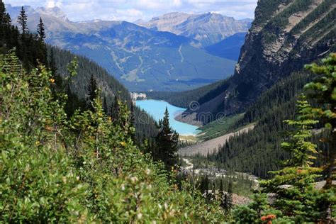 Lake Louise and the Chateau Lake Louise Seen from the Plain of the Six ...