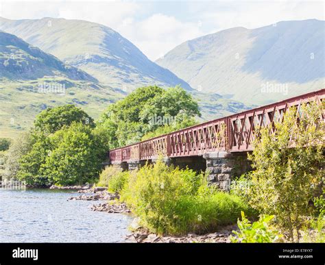 Structure of metal railway bridge, old railway bridge in Scotland Stock ...