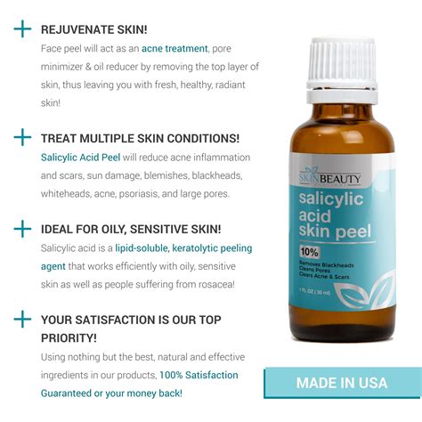 SALICYLIC ACID Skin Chemical Peel 10% | Natural Beta Hydroxy Acid (BHA) For Oily Skin | Treats ...